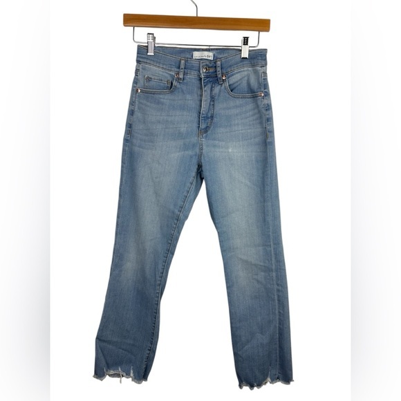 Loft The Kick Crop Jeans 2 pairs Light &‎ Dark wash Size 25 Blue Casual Raw hem - Picture 2 of 13